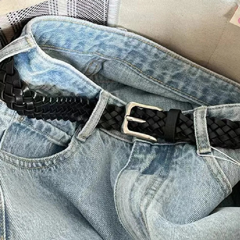 Creative Retro Woven Belt Women Korean Stylish Casual Elastic Waistband Jeans Accessories Belts 2000s Y2k 241226