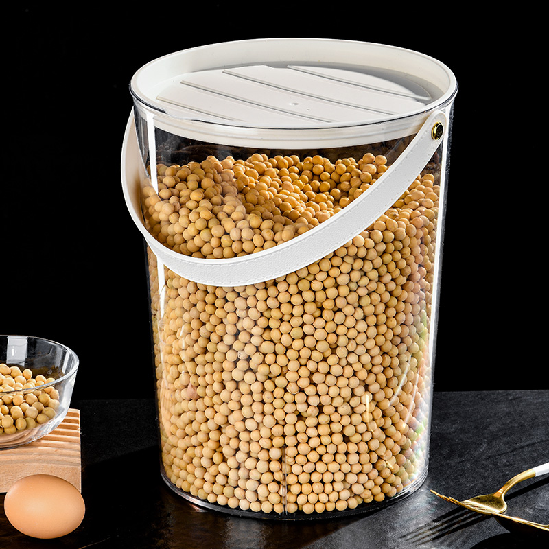 Clear PET Round Grain Container Spacious Design with Secure Lid