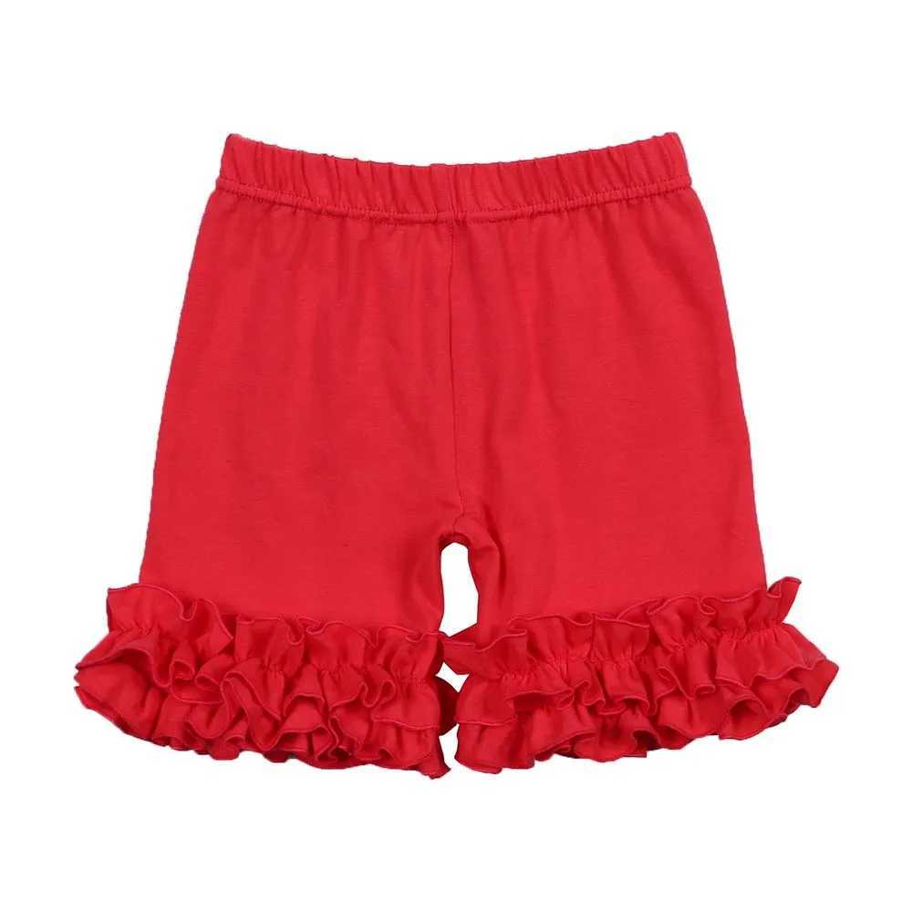 Summer Icing Ruffle Pink Baby Kids Shorts Candy Color Soft 100% Cotton Safety Short Leggings Beach Toddler Girls Briefs W241227