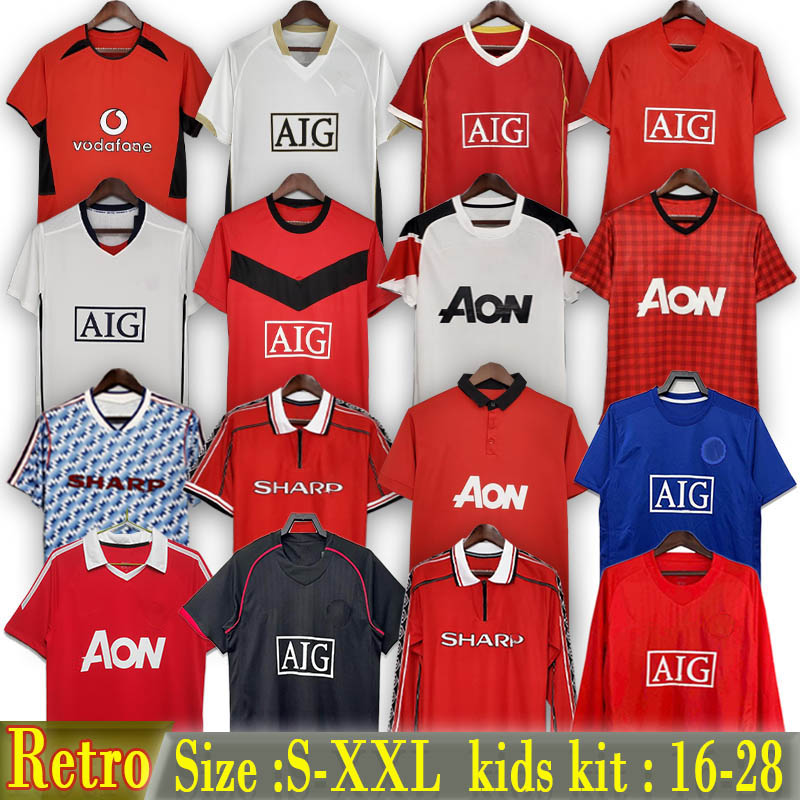 2007/08 Ronaldo Unite jersey Retro Home Shirt Rooney 10-11 V. NISTELROOY keane scholes football long-sleeved Shirt 1998/99 Mancunian jerseys Short sleeve men kids kits