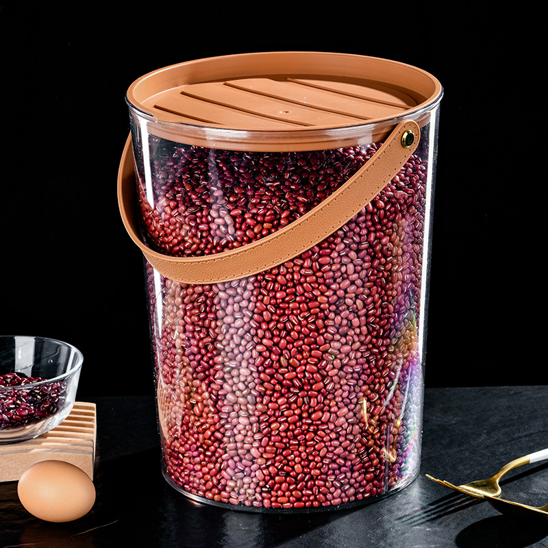 Clear PET Round Grain Container Spacious Design with Secure Lid