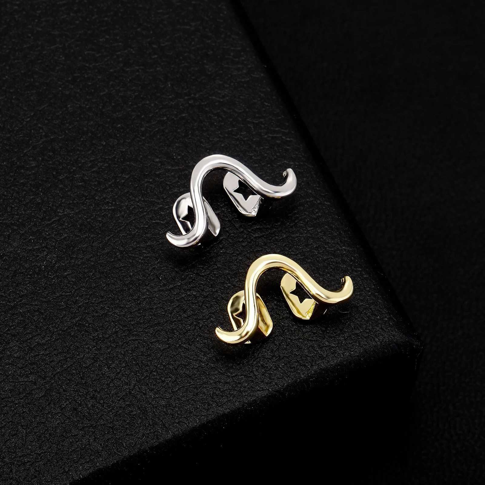 TOPGRILLZ Hip Double Tooth Cs Gold Color Grillz Unisex Top Dental Grill Teeth Cs Halloween Cosplay Gift W241227