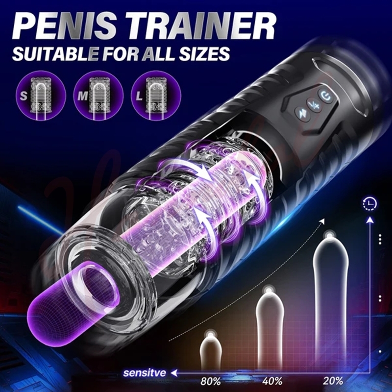 Hannibal Automatic Male Masturbator 7 Thrusting Rotating Modes Mastubator Cup Electric Pocket Pussy For Penis Sex Toy Men w241226