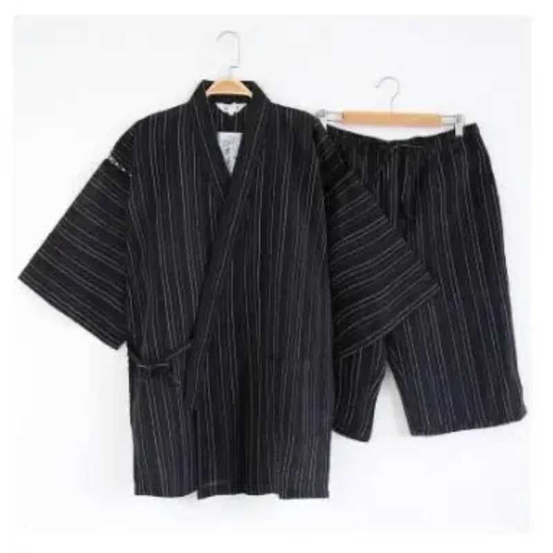 Japanese Kimono Pajamas Cotton Mens Pyjama House Jinbei Summer ShortsXJ241227