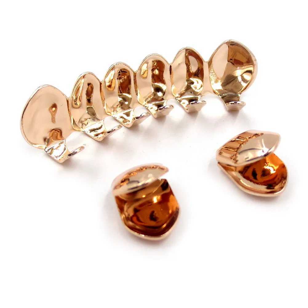 Gold Plated HipHop Tooth Grillz C Top Bottom Dental Grill Teeth Cs Halloween Cosplay W241227