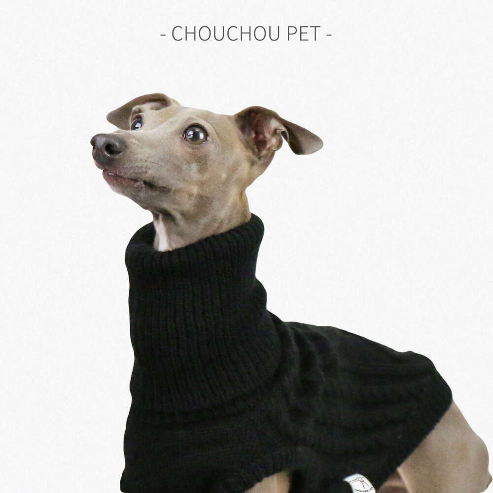 Italian greyhound spring woolen elastic, soft, breathable and comfortable whippet vest, high collar dog clothes