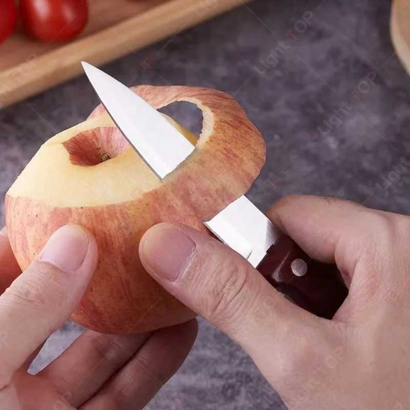 4PCS Brown Fruit Knife Stainless Steel Kitchen Knife Wooden Handle Professional Chef Knife Sharp Portable Knives and Accessories Y241227