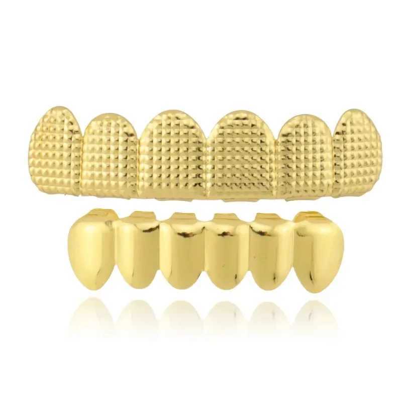 1set Hip Hop Teeth Grillz Gold Plated Dental Grills Rock Tooth Grillz Cs Crystal Teeth Cs Halloween Vampire Tooth W241227