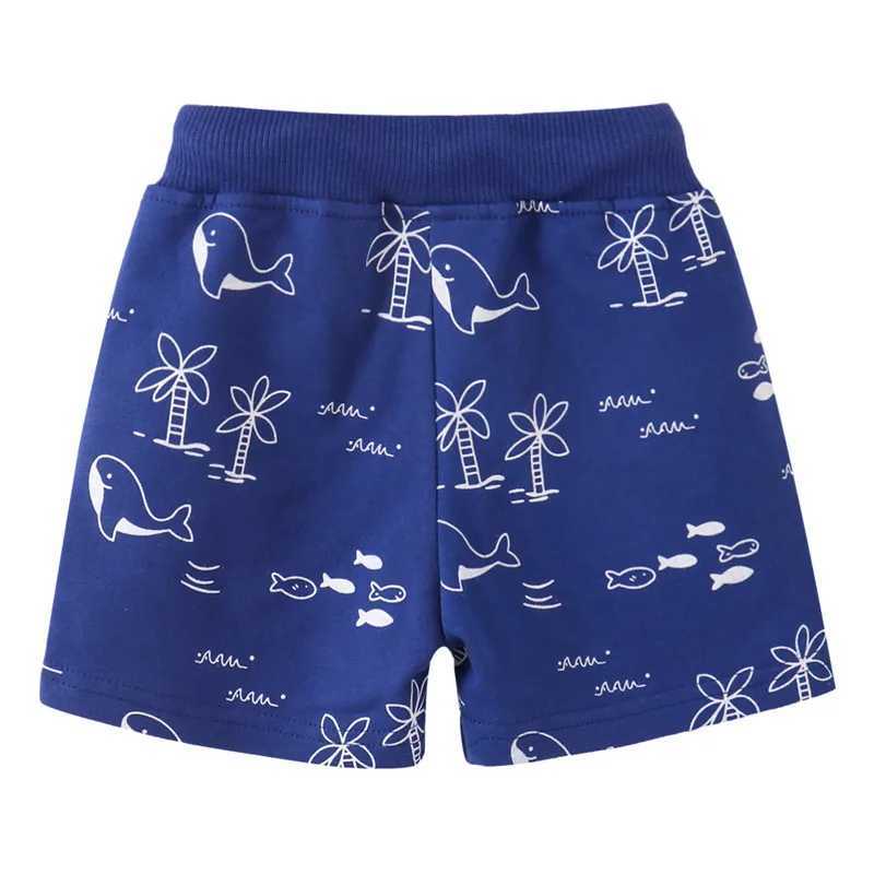 Jumping Meters Summer Shorts For Boys Girls Pockets Stripe Baby Drawstring Toddler Short Pants Fashion Kids Clothes W241227