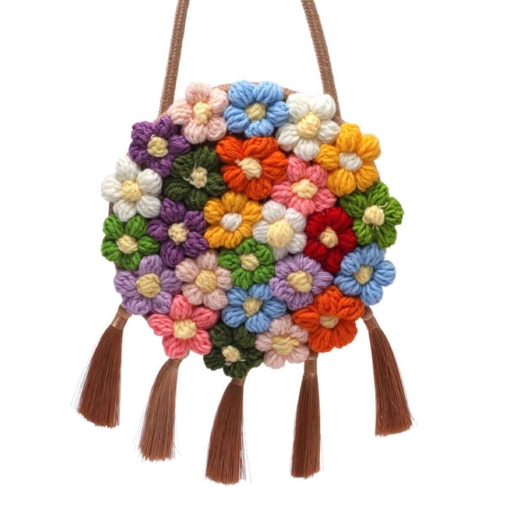 Ethnic Style Su Women's New Fashion Trend Wer Small Round Bag, Stylish And Versatile Single Shoulder Crossbody Bag