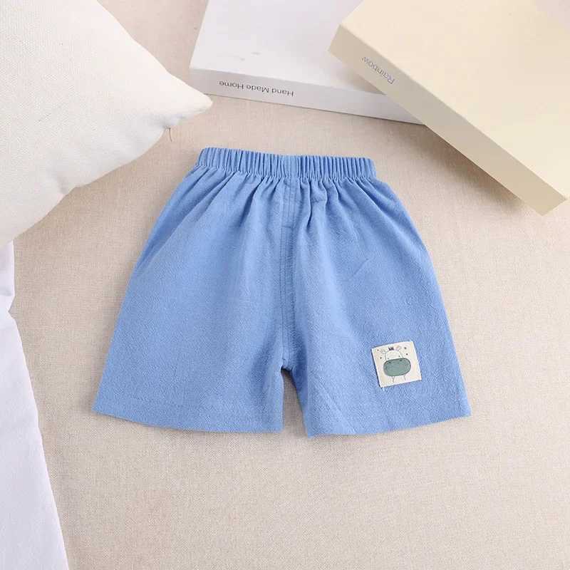 1-5 Years Old Summer Kids Wears Childrens Shorts Baby Boy Cotton Linen Pants Boys Girls Pant Cartoon Children Casual Pants W241227