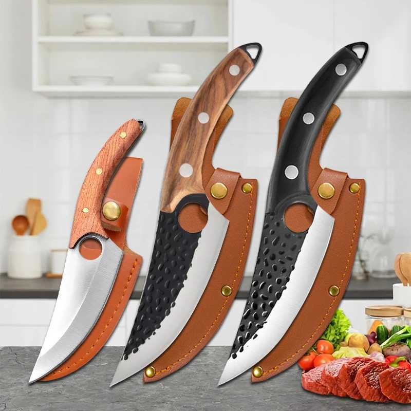 Forged kitchen meat slicer but with sharp knives chefs knife Boning knife practical knives for chopping polishing and fishing Y241227