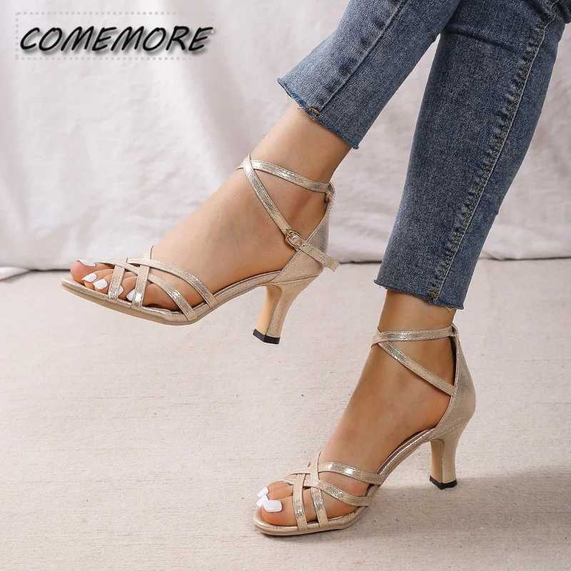 High Quality Plus Size 43 High Heels Gladiator Sandal Womens Ankle Cross Strap Summer Sandals Woman Fashion Open Toe Sandals The Woman T241227