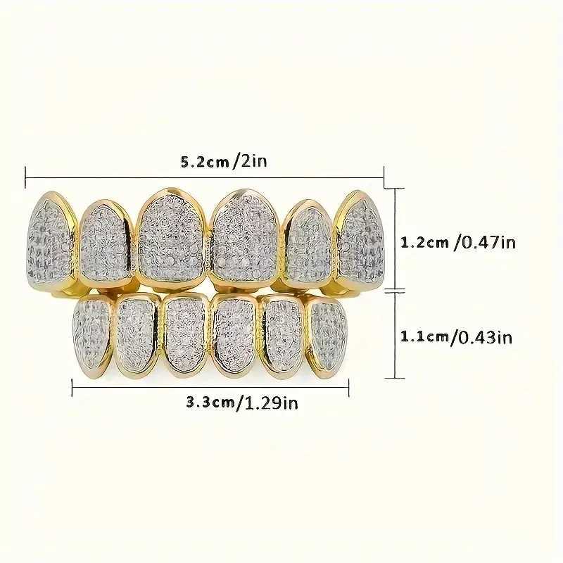 1 Halloween d-Out cubic zirconia tooth grill for men top and bottom tooth grill set Rper singer Bo jewelry hip-hop Gif W241227