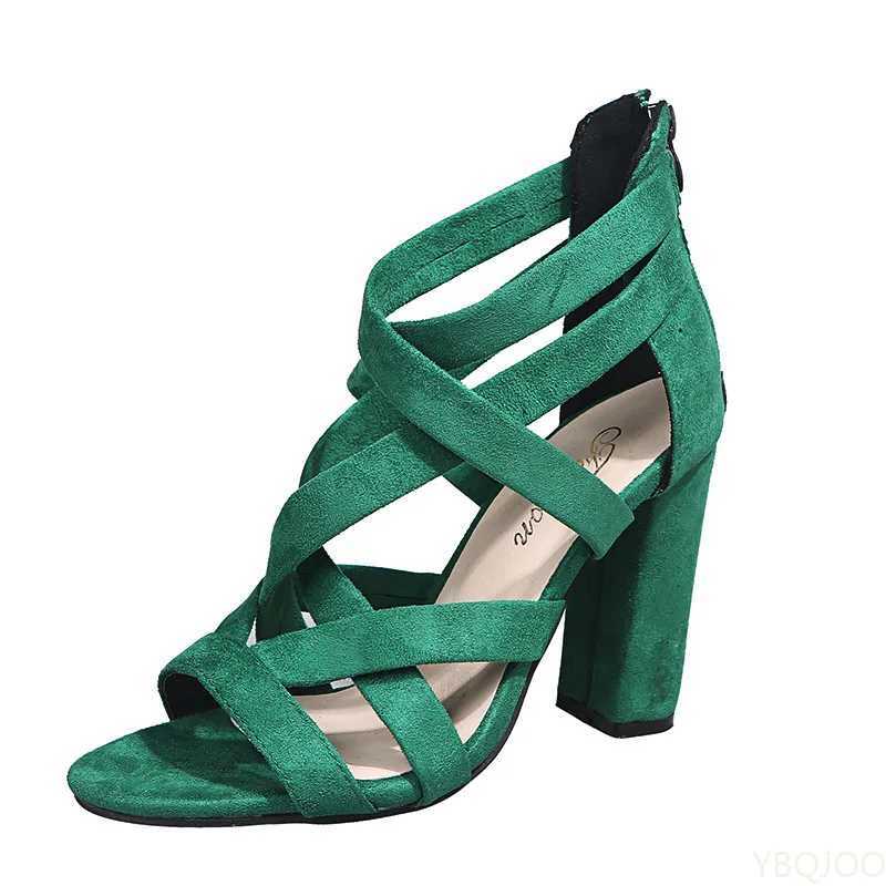 High Quality Women Pumps Sandals Summer Open Toe High Heels Low Block Heel Shoes Gladiator Zipper Thick With Sandals Wedges Mules Shoes T241227