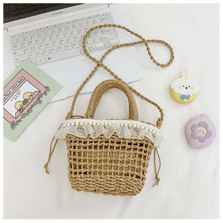 Fairy Beach Resort Grass New Vegetable Basket Crossbody Western Woven Handheld Bucket Bag