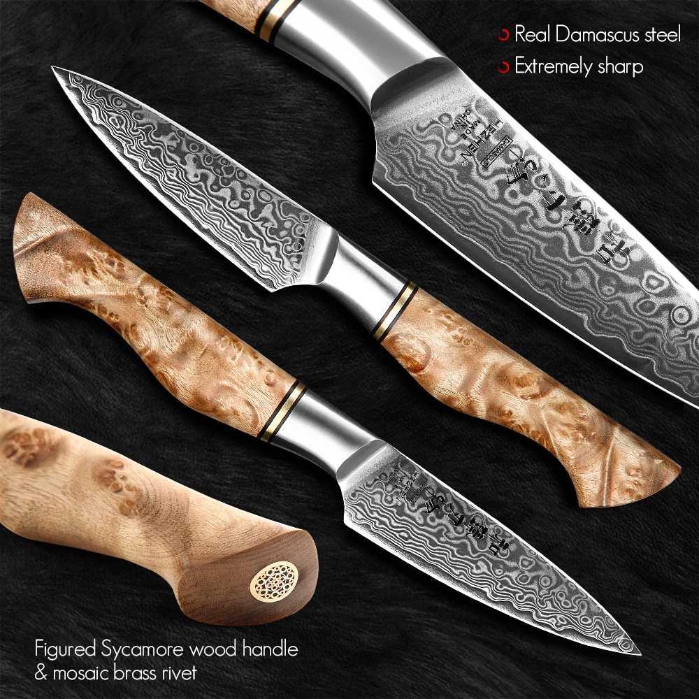 Henan 3.5-inch genuine 67 layer Damascus super steel cooking knife super rust proof sharp blade fruit kitchen knife Y241227