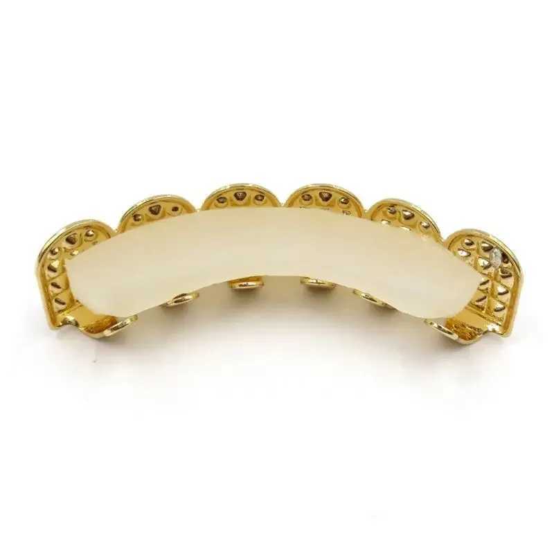 New Fashion Hip Hop Gold Silver Colour d Out CZ Teeth Grillz Top Bottom Men Women Jewelry W241227