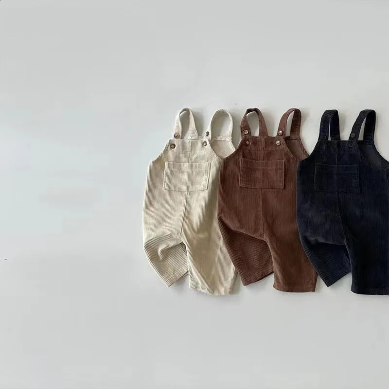 Toddler Baby Boys Girls Corduroy Romper Playsuit Jumpsuit Overalls Kids Clothes Autumn 241226