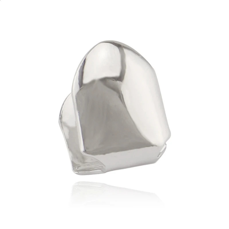Gold Plated HipHop Single Tooth Cap Top Bottom Dental Grill Teeth Caps Halloween Cosplay 241225