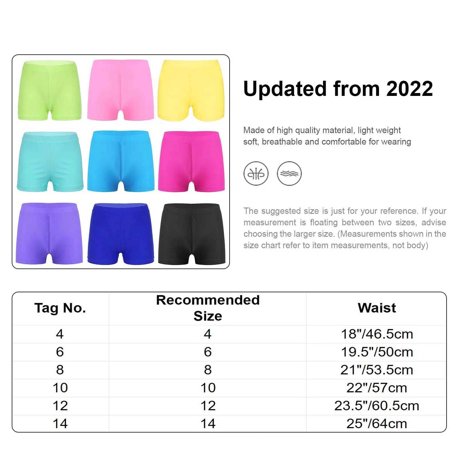 Kids Girls Shorts Summer Stretchy Swimming Shorts for Yoga Sports Gymnastic Swimming Bathing Beachwear Children Shorts Pants W241227