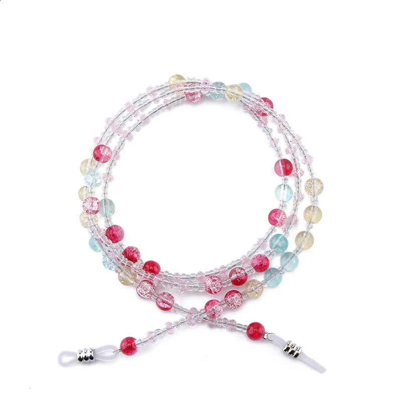 10pcs Glass Crystal Beaded Women Girl Reading Spectacle Sunglasses Eyeglasses Cord Chain Glasses Anti Slip Holder C051 241226