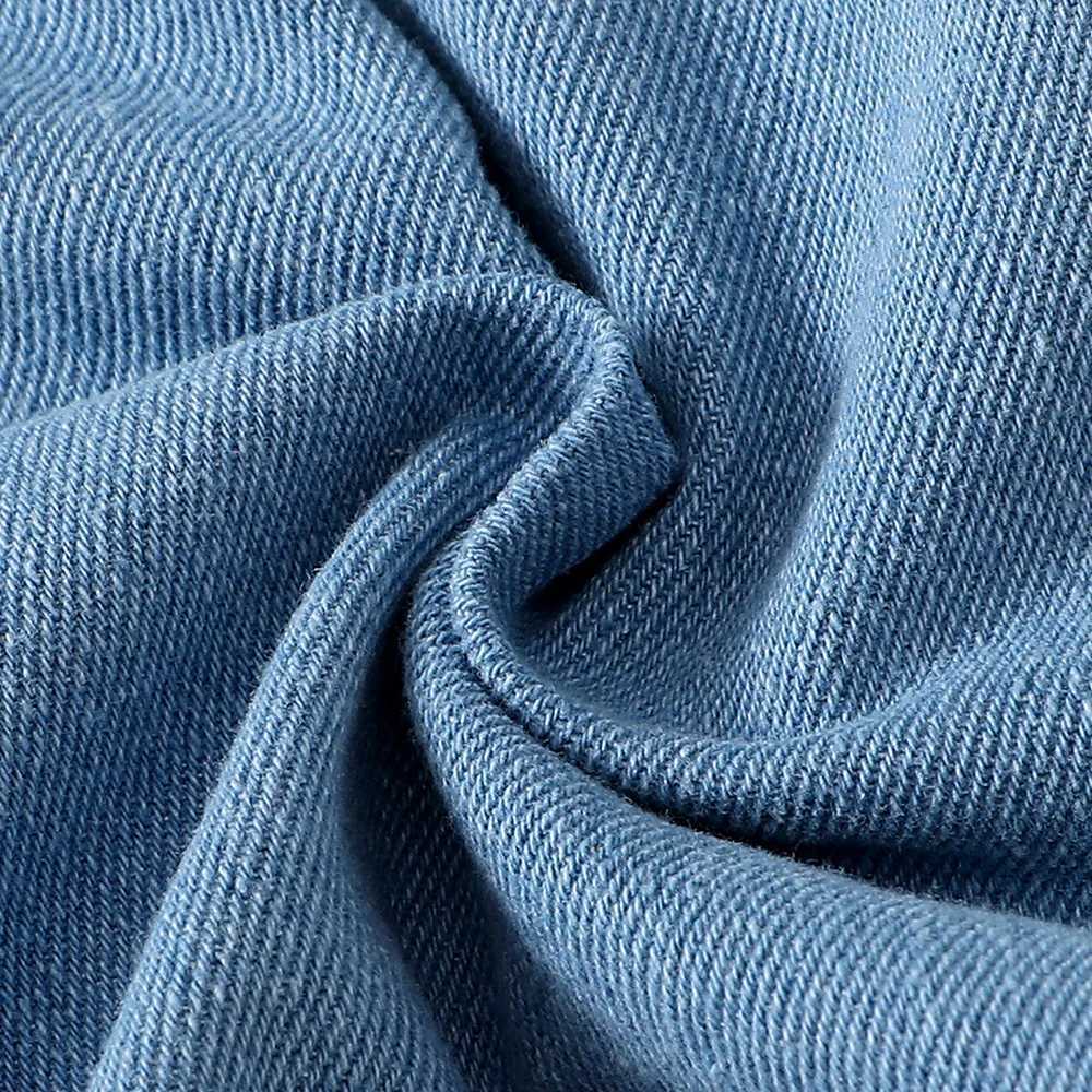 4-7 Ages Kid Girl Fashion Leisure Daisy Denim Shorts Blue Elastic Waistband Korean Style Shorts for Children Summer Outdoor Wear W241227