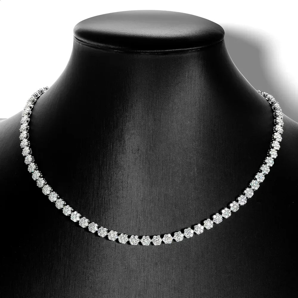 Flower Shape All Diamond Tennis NecklacesBracelets with Gra Certificate 925 Sterling Silver Fine Jewelry for Women 241226