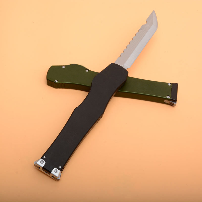 High End VI Ha lo 6 Tactical Knife (4.4 Satin) Single Action Hell Blade knife With Safety lock Survival EDC Gear knives