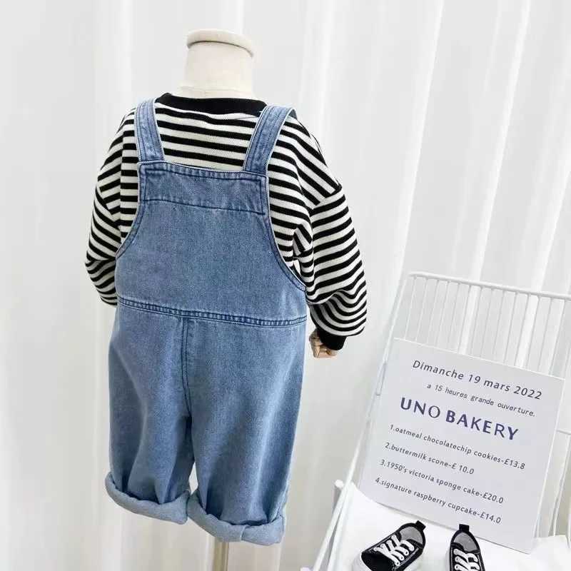 Childrens backpack pants childrens autumn pants 2023 new baby spring/summer jeans girls simple pants customization W241227