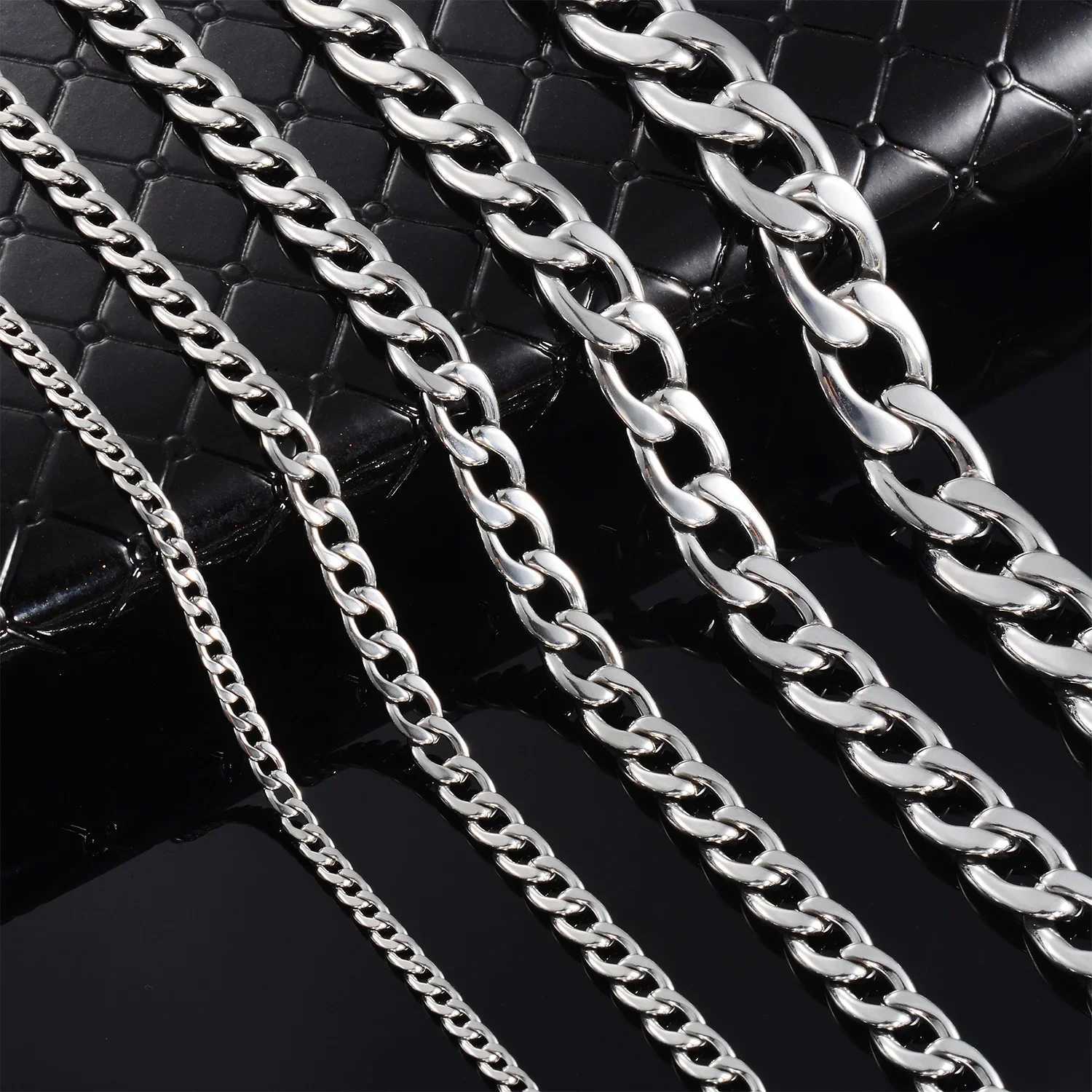 Classic Figaro Link 3-11.5MM Cu Necklace Stainl Steel Chain Hip Hop Jewelry Accories for Men WomenXJ241227