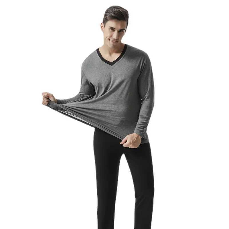 Autumn and Winter Modal Mens Pajamas Home Clothes Long Sleeved Long Pants Loose Casual Plus Size Pyjamas Men Sleepwear ClothesXJ241227