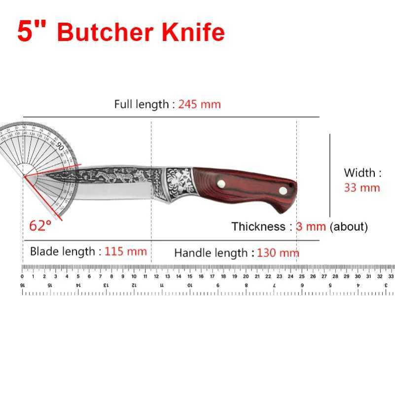 Sharp hand forged kitchen Boning knife stainless steel fruit ingredient knife but vegetable slicer with sheath Y241227