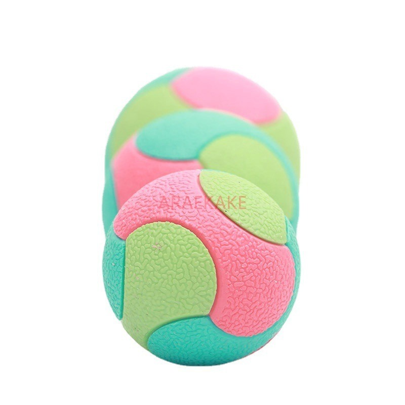 Dog toy, chew resistant elastic ball, bite free, relieve boredom training, color blocked rubber ball, pet toy
