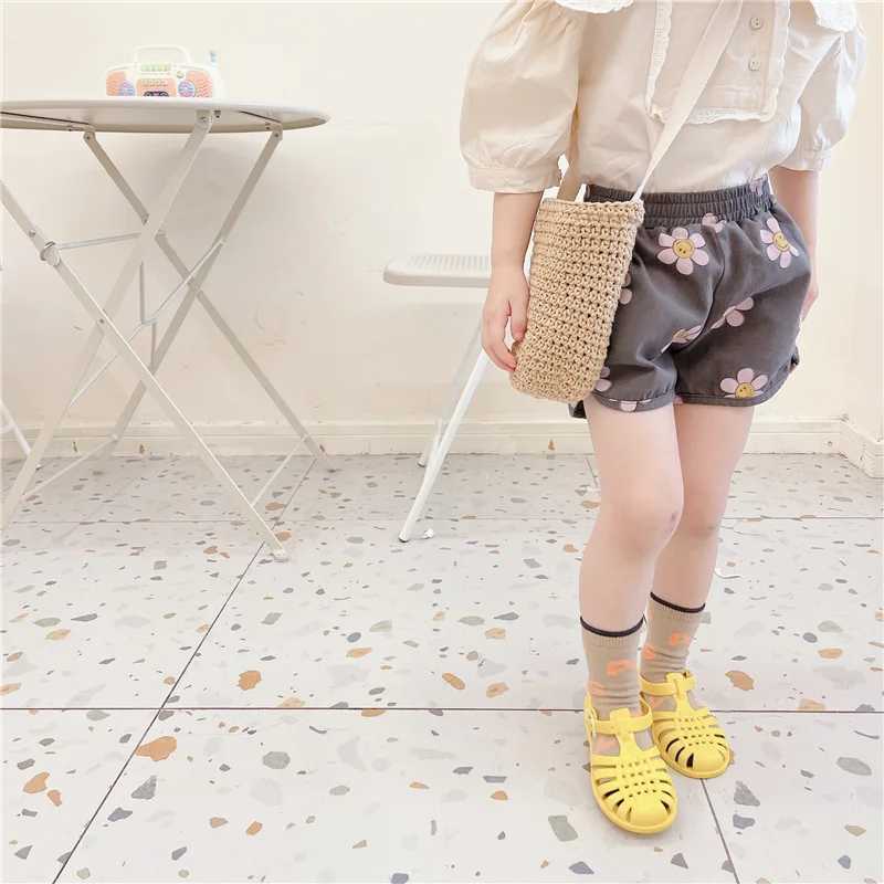 Clearance 110 120 130 7765 Baby Girl Clothes Fashion Short Korean Summer 2021 Baby Girl Short Sunflower Print Shorts W241227