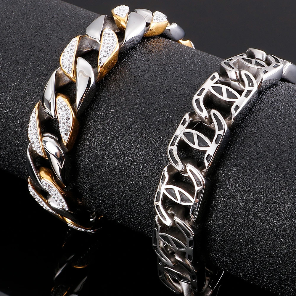 Mens Bracelets Bangles Factory Wholesale Gold Color Sheep Head Bracelet For Men 316L Stainless Steel On Hand Chain Bands Hiphop 241227