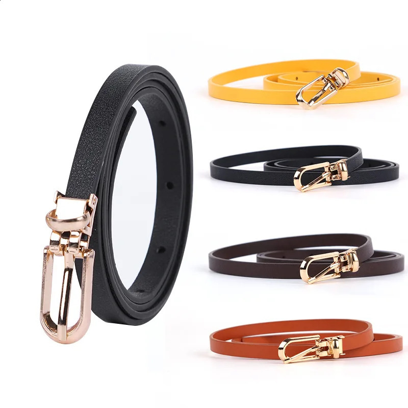 Fashion Black Women Belts Thin Pu Leather Waistband Pin Buckle Adjustable Belt Solid Denim Dress Jeans Waist Strap 241225