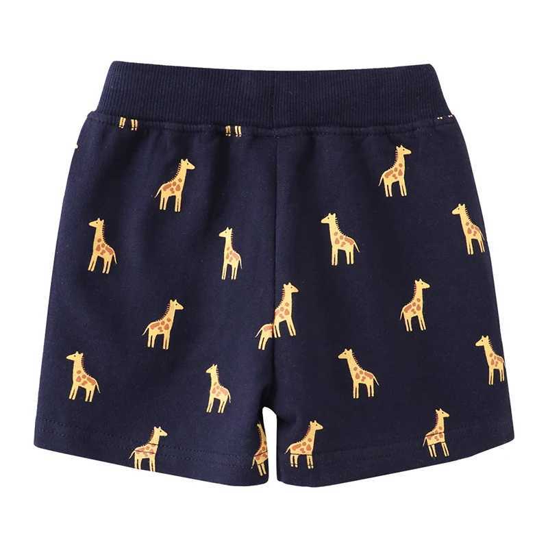 Little maven Kids Clothes 2024 Summer Baby Boys Cotton Soft and Comfort Childrens Clothing Wear Cartoon Giraffes Short Pants W241227