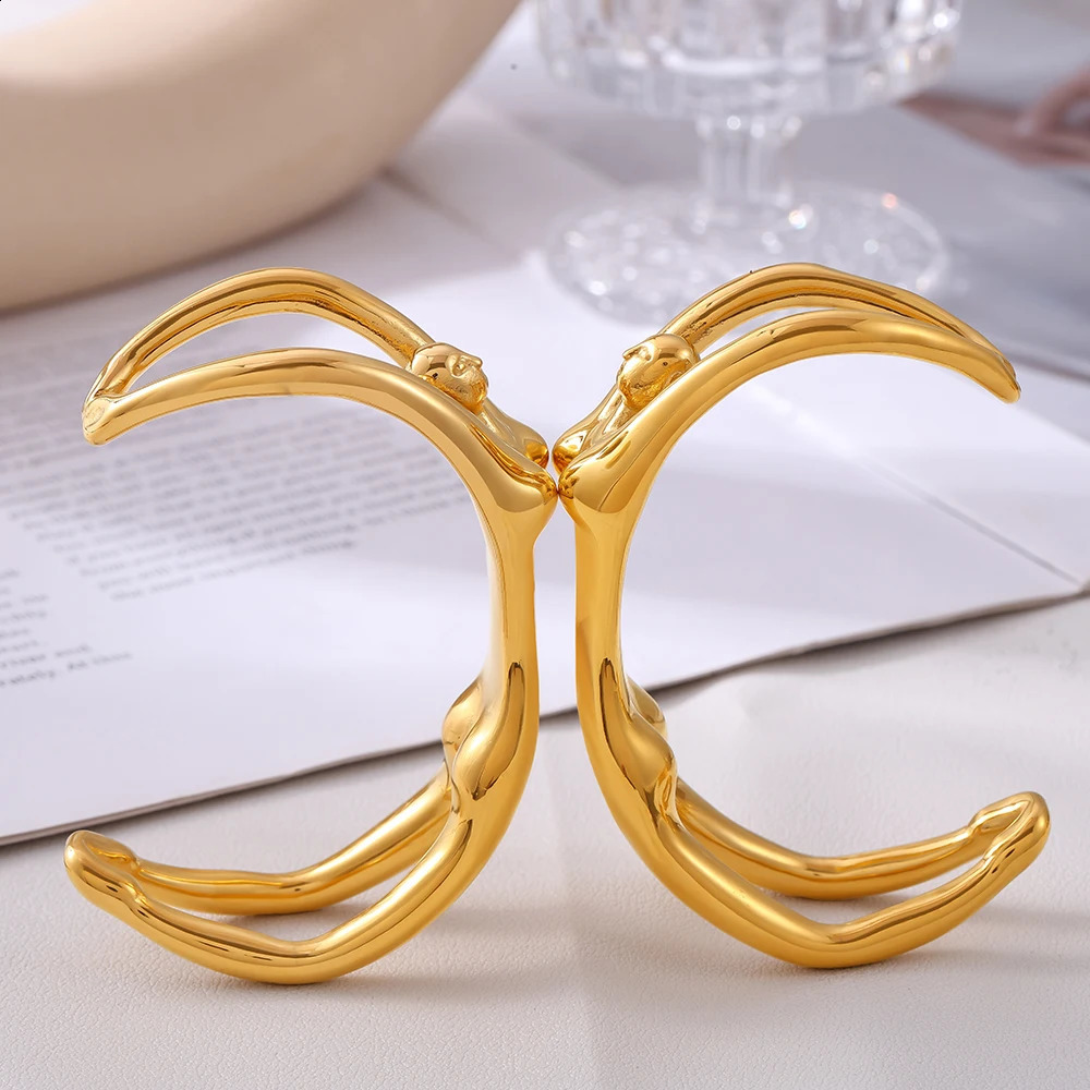 Sexy n Women Body Cuff Bracelets For Women 316L Stainless Steel Wristband Shiny Heavy Bangle Waterproof Fashion Jewelry 241227