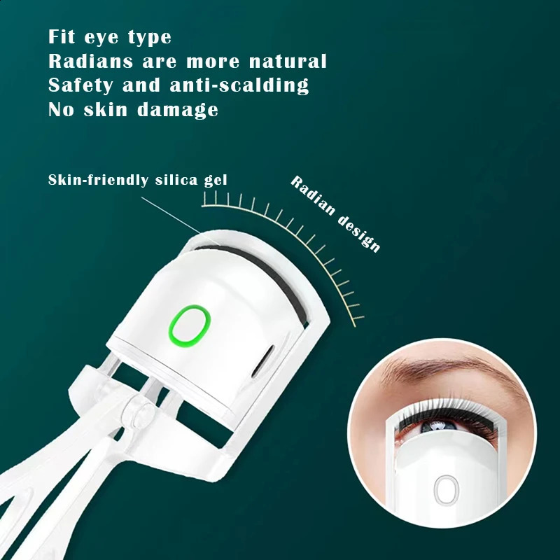 Portable Electric Heated Eyelash Curler Comb Eye Lash Long Lasting Eyelashes Curls Thermal Eyelash Curler Makeup Tools 241226ww