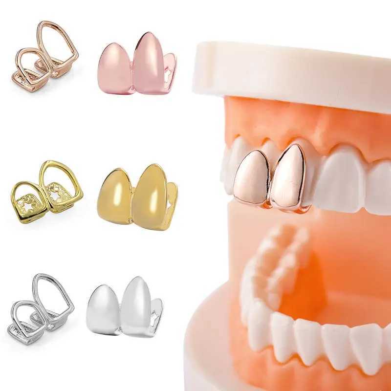 HipHop Tooth Grillz C Gold Plated Removable Top Bottom Dental Grill Punk Teeth Cs Halloween Cosplay Jewelry Gift W241227