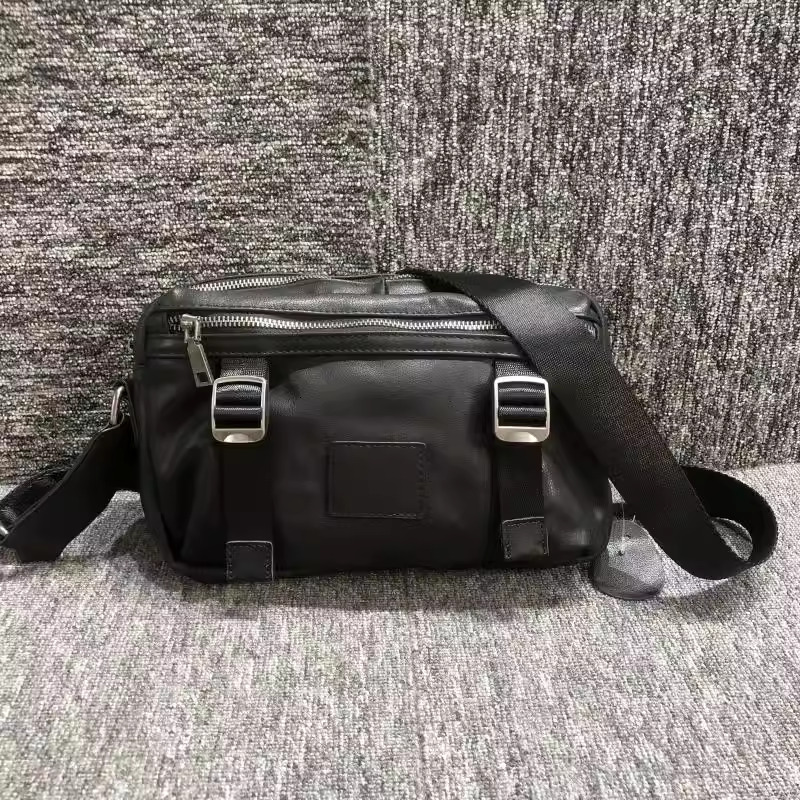 New bags of the season, Korean version, street versatile, top layer cowhide, unisex single shoulder messenger bag, pure leather bag