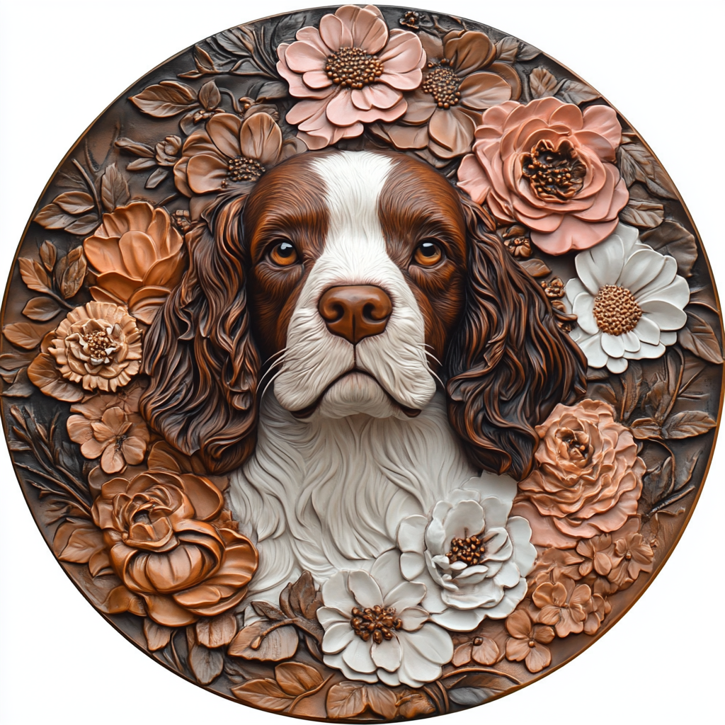 Customizable French Bulldog Aluminum Pet Ornament | Circular Decorative Painting | Unique Pet Souvenir Tombstone