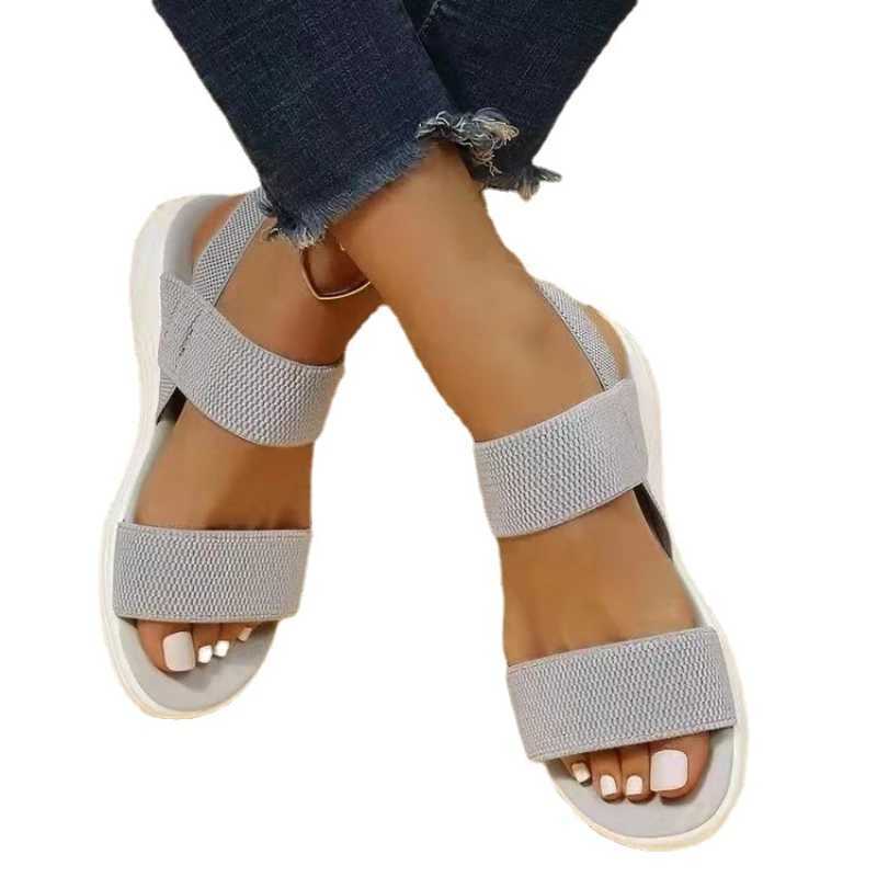 High Quality Womens Wedge Heel Platform Cozy Sandals Ladies Outdoor Beach Sandals Elastic Band Designer Shoes Sandals Women Summer T241227
