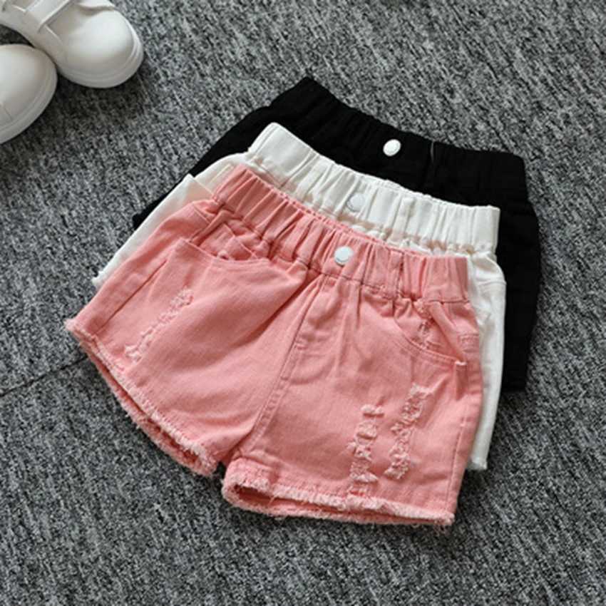 New 3 4 5 6 7 8 9 10 12 Years Kids Girls Summer White Pink Blue Black Denim Cowboy Shorts For Boys School Short Pants W241227