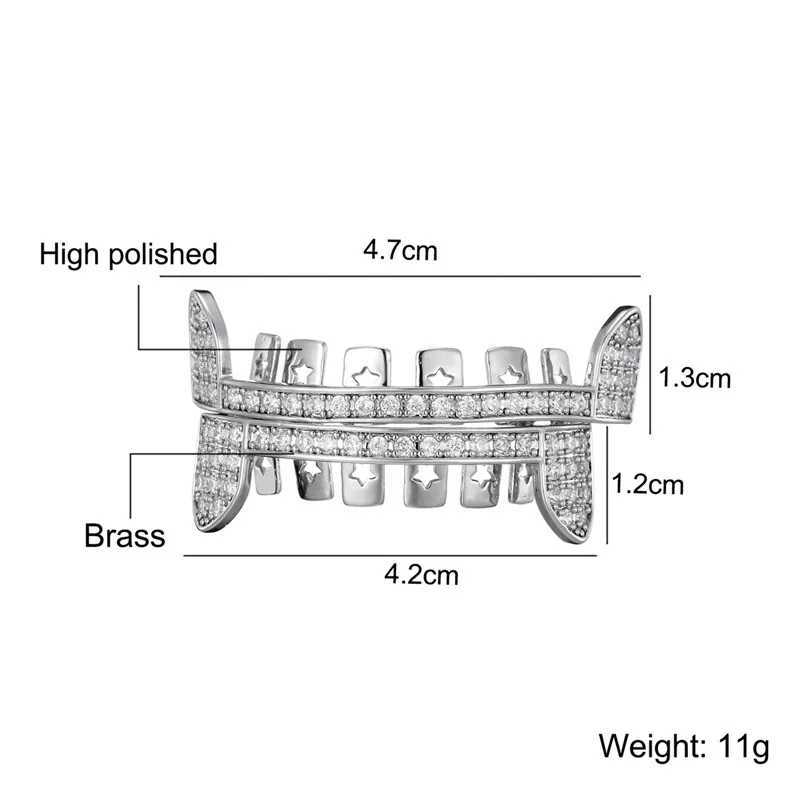Hip Hop and Out Teeth Grillz Cs Bling Cubic Zircon Micro Pave Top Bottom Charm Grills Set For Men Women Jewelry Gift W241227