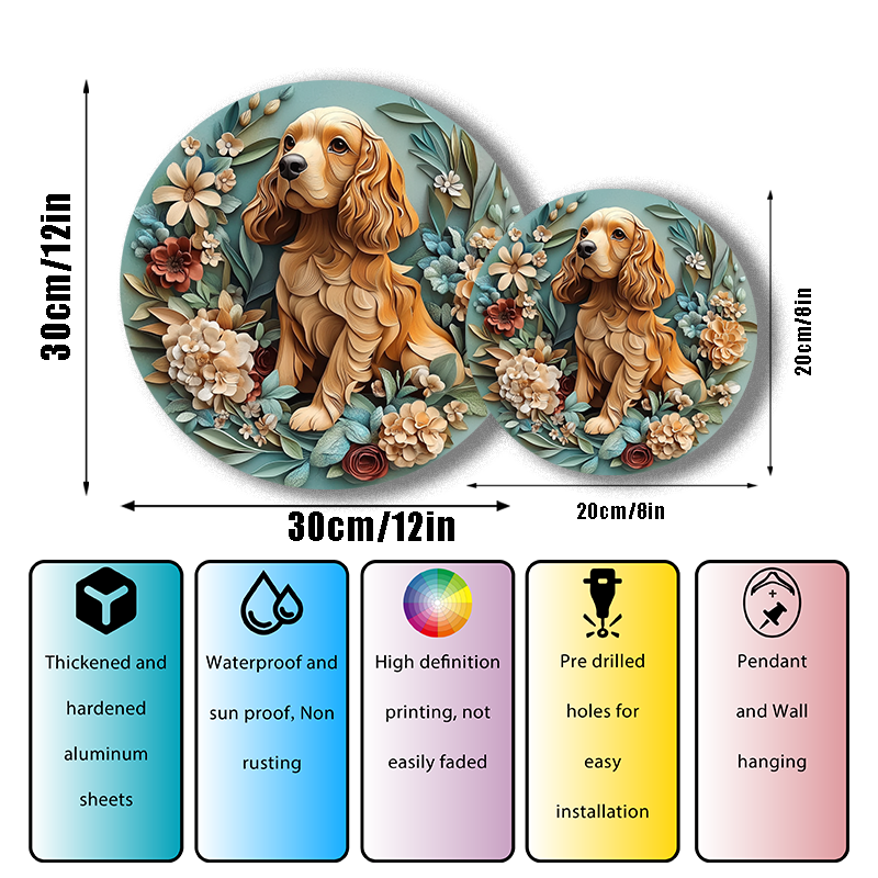 "Custom American Cocker Spaniel Pet Ornaments - Ultra High Definition Circular Aluminum Decorative Paintings&Souvenir Tombstones