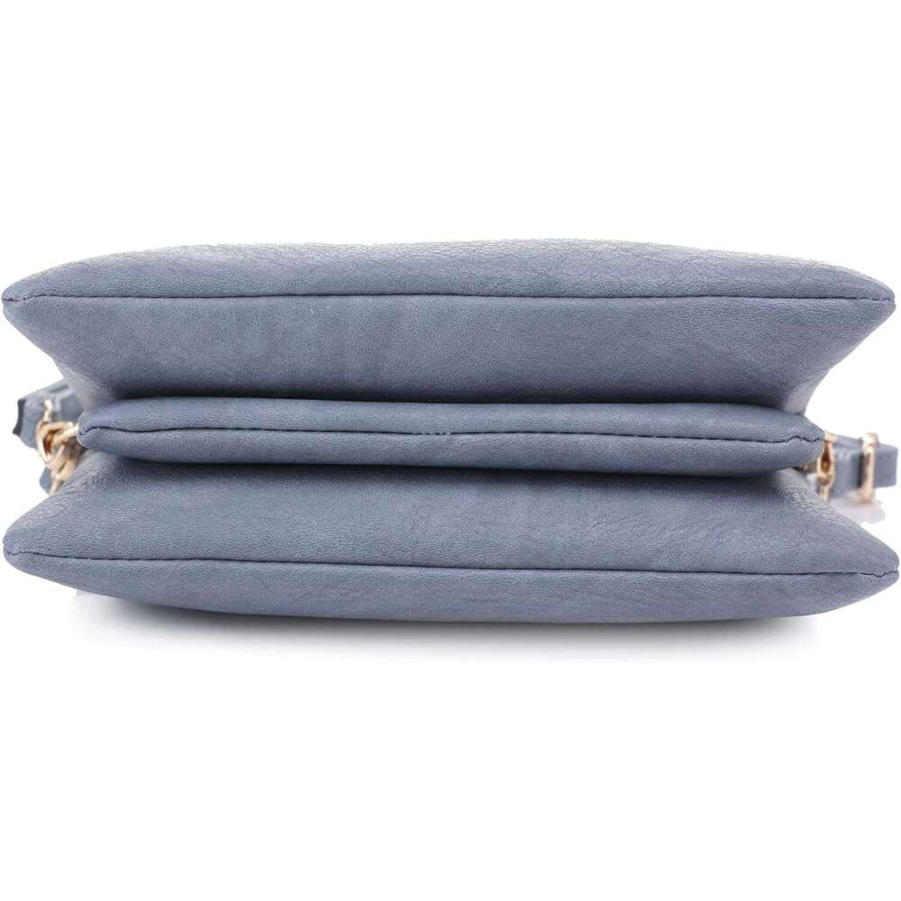 Women's Turn Lock Closure Wristlet Clutch and Crossbody, Multiple Compartment