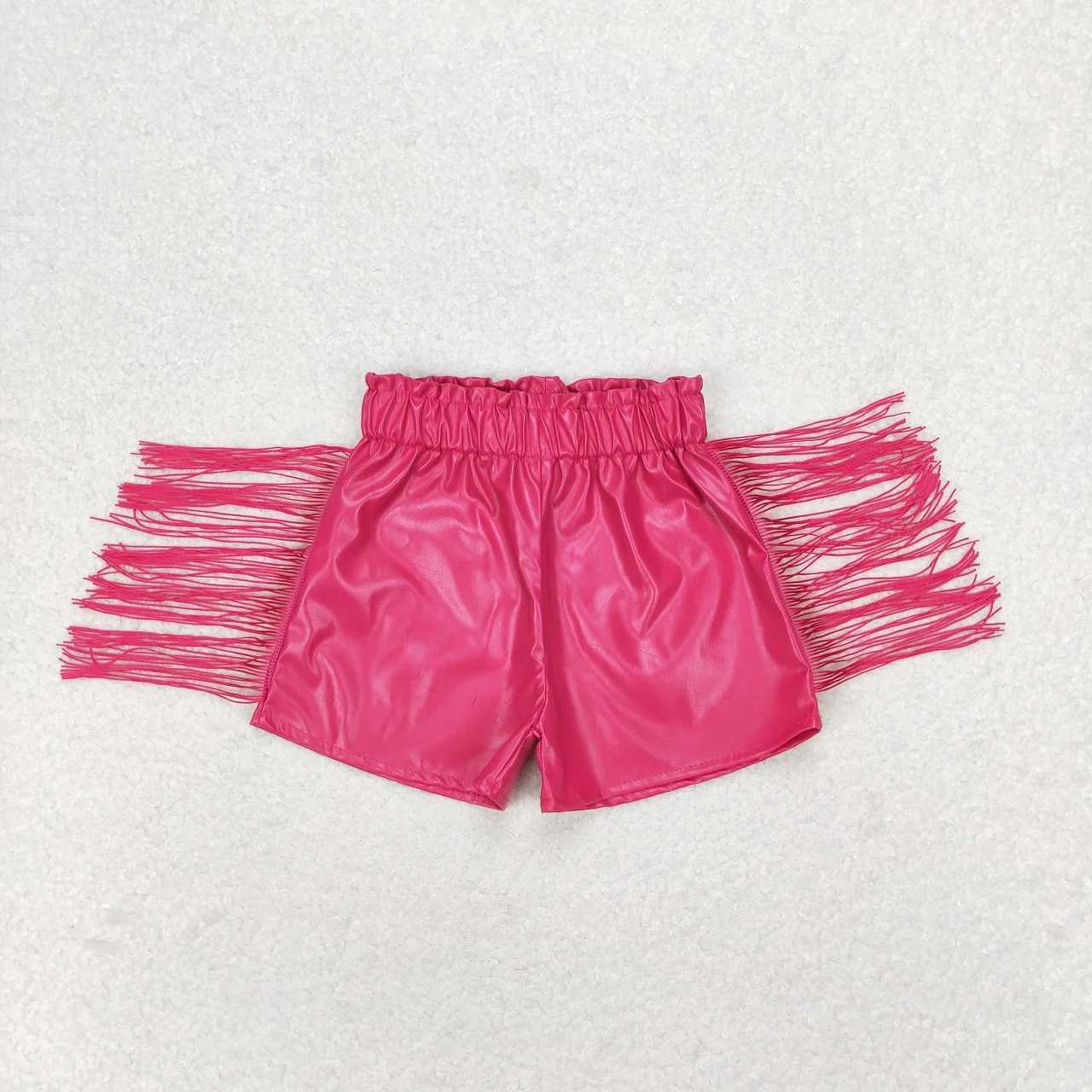 Wholesale Baby Girl Summer Clothing Children Pleather Tassel Shorts Kids Toddler Boutique Western One Piece Clothes W241227
