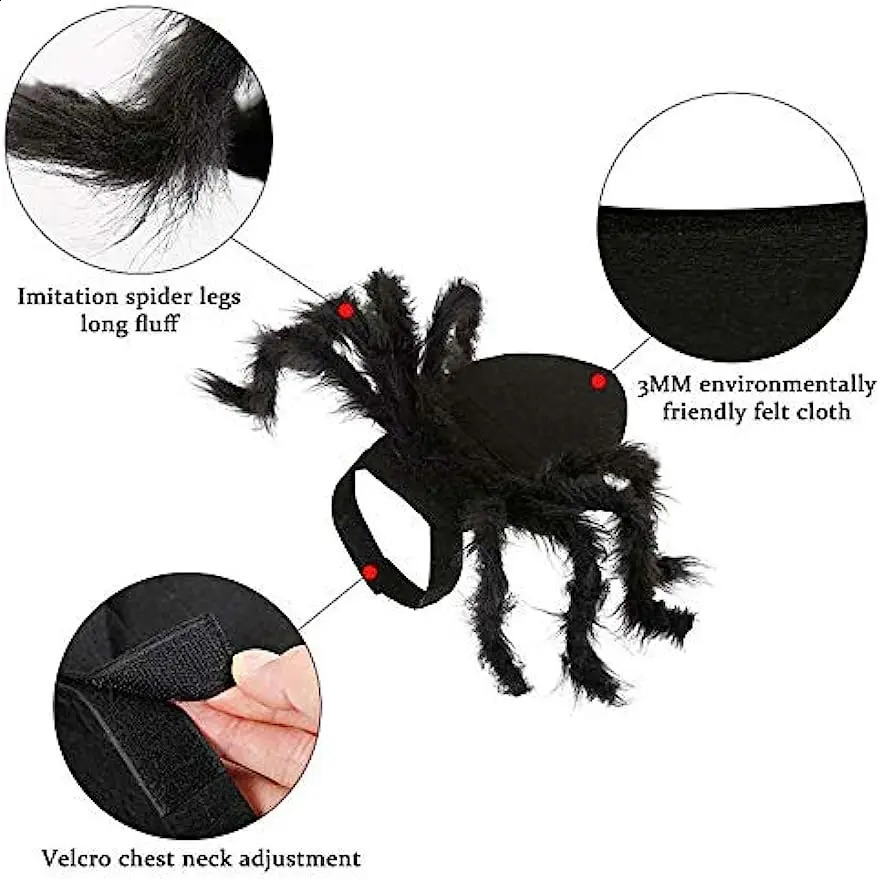 Dog Cat Spider Costume for Halloween Party Decoration Halloween Cosplay Costumes for Puppy Cat Dress Up Accessories 241225